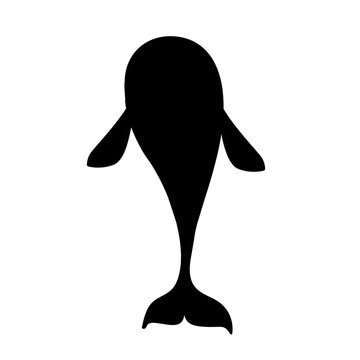 recommend clip art: Black silhouette killer whale(Orcinus orca) cartoon animal design ocean mammal orca flat vector illustration isolated on white background