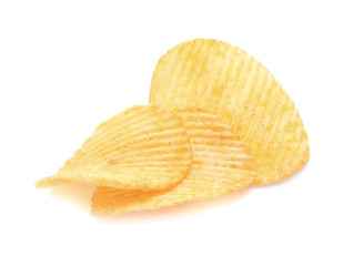 Potato chips isolated on white