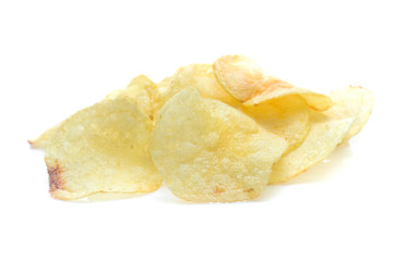 Potato chips isolated on white