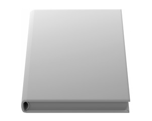 object 3d illustration - high resolution grey closed book, symbol of knowledge isolated on white background