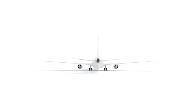 Blank white airplane mock up, looped rotation