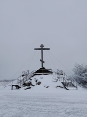 Fototapeta premium Snow Orthodox cross
