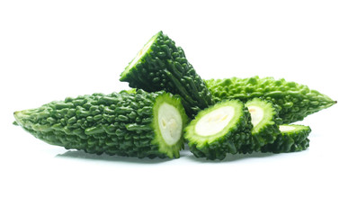 Bitter gourd on white background