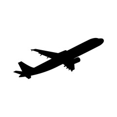 Fototapeta na wymiar Airplane icon black icon. Vector illustration