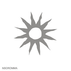 Vector monochrome icon with Adinkra symbol Nsoromma