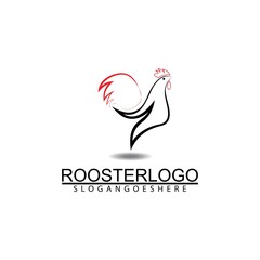 Rooster logo vector illustration template