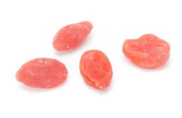 Dried  plums isolated on white background