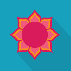 pink diwali flower icon- vector illustration
