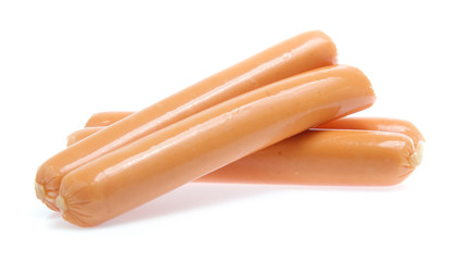 Fresh sausage  isolated on white background