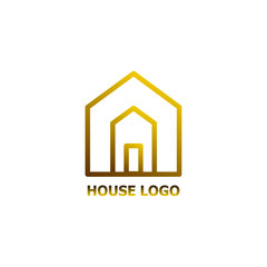 Abstract house logo vector icon isolated on the white background