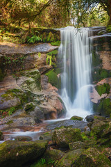 Waterfall Ribeiro da Figueira, National Park of Peneda Geres, Portugal