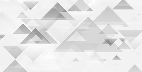 Grey minimal triangles. Hi-tech abstract geometric background. Futuristic modern low poly composition. Vector art design
