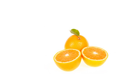 Copy space Orange fruit isolated on white background