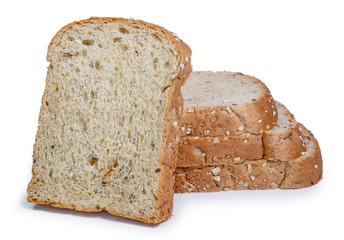 slice bread isolated on white background