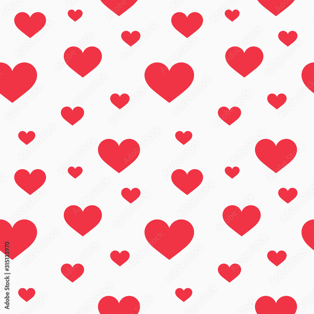 Canvas Prints red hearts seamless pattern.