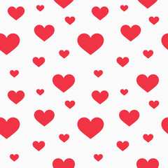 Red hearts seamless pattern.