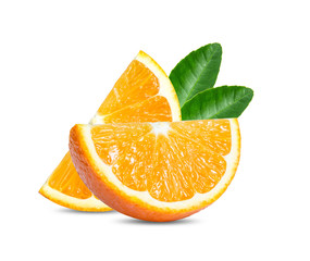 Fototapeta na wymiar Orange fruit. Orang slice isolate on white background