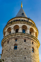 Fototapeta na wymiar Medieval stone Galata tower in Istanbul, Turkey