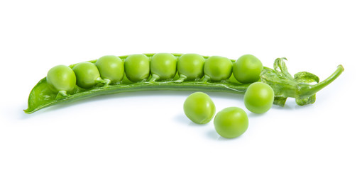 green Pea vegetable isolated on white background