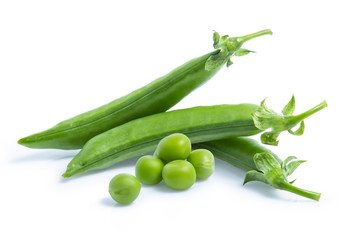 green Pea vegetable isolated on white background