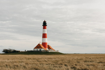 Fototapeta na wymiar Lighthouse Westerheversand, Germany