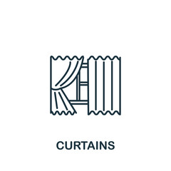 Curtains icon from interior collection. Simple line element Curtains symbol for templates, web design and infographics