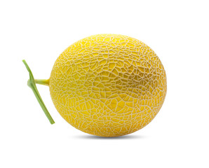 cantaloupe melon fruit isolated on white background