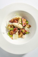 Baked Duck Breast with Porcini Mushrooms Isolated