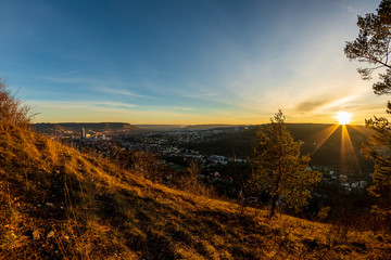 Beautiful sunset view at Jena in Thuringia