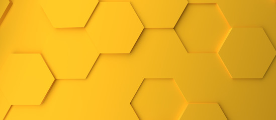 Abstract modern yellow honeycomb background