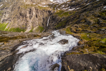 TROLLSTIGEN, NORWAY - June, 2019: Trollstigen viewing or viewpoint platform. Trollstigen or Trolls Path is a serpentine mountain road in Rauma Municipality in Norway