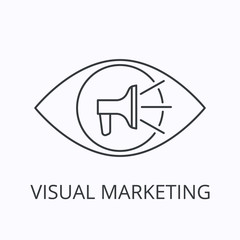 Visual marketing thin line icon and concept. Vector outline illustration