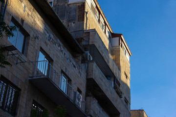 Fototapeta na wymiar Jerusalem apartments at sunset