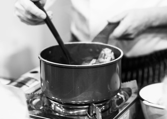 Chef cooking, Chef preparing food in the kitchen