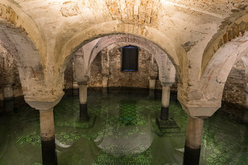 Crypt under water in Basilica of San Francesco at Ravenna, Italy