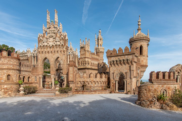 Beautiful castle in Benalmadena Spain - obrazy, fototapety, plakaty