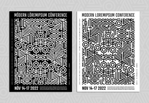 Abstract Line Art Event Poster Layout 