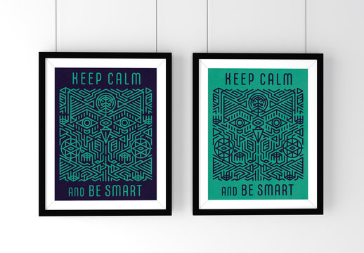 Geometric Line Art Poster Layout 