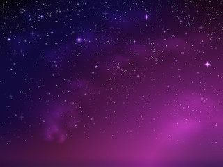 Naklejka na ściany i meble cosmic background of the starry sky with nebulae of galaxies. blue black purple soft color transition