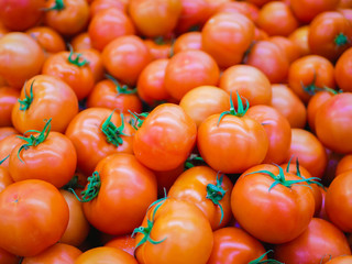 red tomatoes in the mall. in the mall. Vegetarian food.