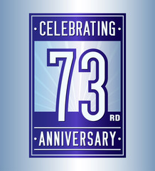 73 years logo design template. Anniversary vector and illustration.