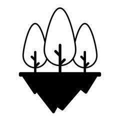 tree plants over terrain in white background