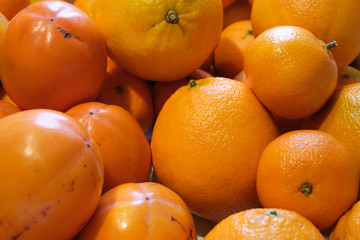 Sfondo con frutta arancione