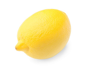 Ripe lemon on white background