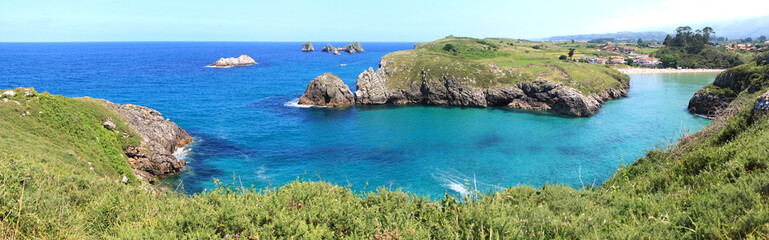 Panoramic view of the coast of Asturias, Spain