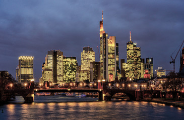 Frankfurt  city skyline at night
