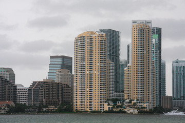 Fototapeta na wymiar Miami city set from the sea.