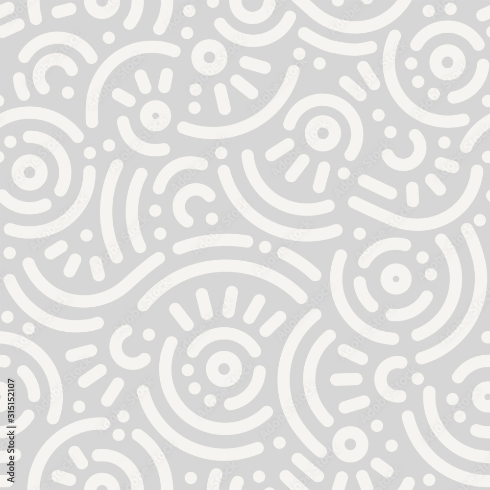 Wall mural light gray abstract seamless pattern. fashion 80-90s. hipster memphis style.