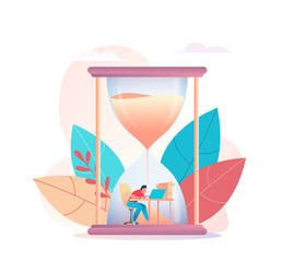 Programmer businessman working at computer in an h