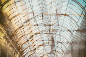 Double exposed glass ceiling background
